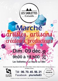 Les Sablettes créatifs : marché de créateurs, artisans et producteurs. Le dimanche 9 décembre 2018 à La Seyne-sur-Mer. Var.  09H00